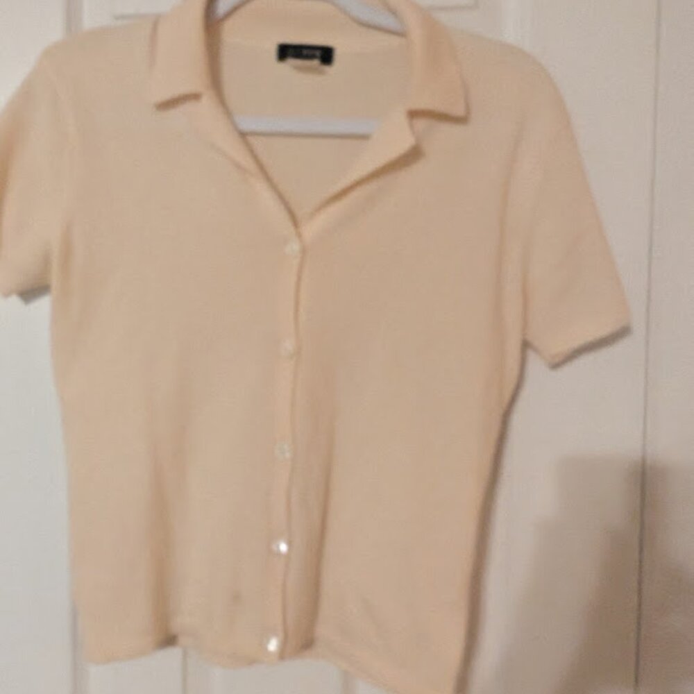 Ivory/cream J Crew Cashmere short-sleeeved cardigan